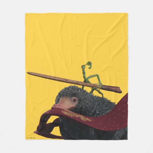 Pickett & Teddy With Wand and Tie Fleece Deken (Voorkant)