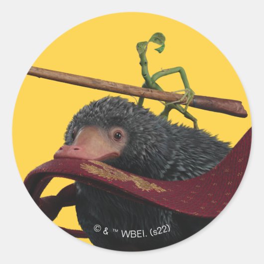 Pickett & Teddy With Wand and Tie Ronde Sticker (Voorkant)