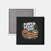 Picking Crew Grappige Pompoen Patch Halloween Kost Magneet (Voorkant / Achterkant)