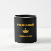 Picklball Queen koffie mok - zwart & goud (Midden)