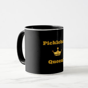 Picklball Queen koffie mok - zwart & goud