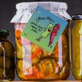 Pickle and Pepper Pals Funny Cartoon Pickles Jar Bedankjes Labels