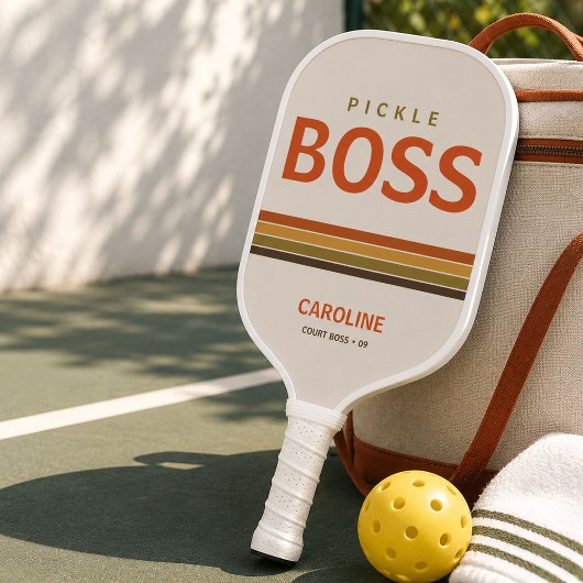 Pickle Baas Grappige Retro Pickleball Paddle