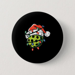 Pickle Ball Ball Santa Hat Xmas Funny Christmas Me Ronde Button 5,7 Cm