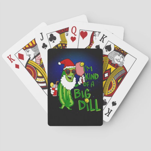 Pickle Ball Gift Big Dill PIckleball Kerstmis Pokerkaarten (Achterkant)