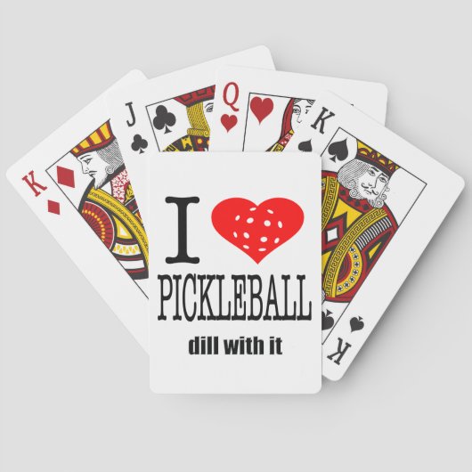 Pickle Ball Gift I Heart Pickleball Dill with it Pokerkaarten (Achterkant)