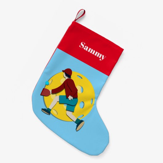 Pickle Ball Kleine Kerstsok (Voorkant (Hangend))