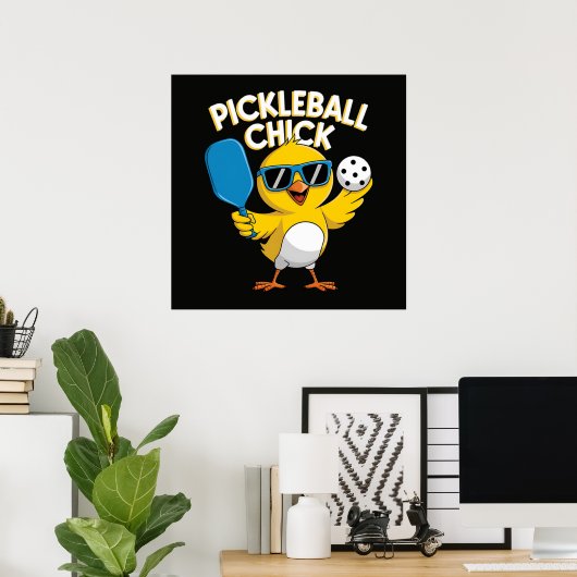 Pickle ball Pickleball Kip Poster (Thuiskantoor)
