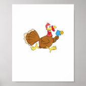 Pickle Ball Player Turkey Paddleball Thanksgiving Poster (Voorkant)