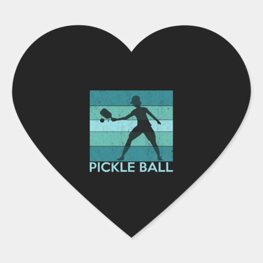 Pickle Ball Retro Hart Sticker (Voorkant)