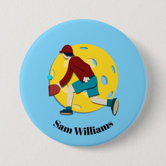 Pickle Ball Ronde Button 7,6 Cm (Voorkant)