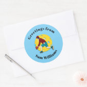 Pickle Ball Ronde Sticker (Envelop)