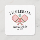 Pickle Ball Social Club EST 1965 Mannen Vrouwen Vierkante Visitekaartje (Voorkant)