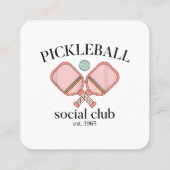 Pickle Ball Social Club EST 1965 Mannen Vrouwen Vierkante Visitekaartje (Achterkant)