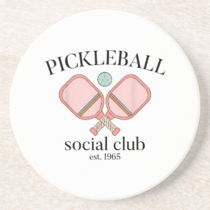 Pickle Ball Social Club EST 1965 Mannen Vrouwen Zandsteen Onderzetter