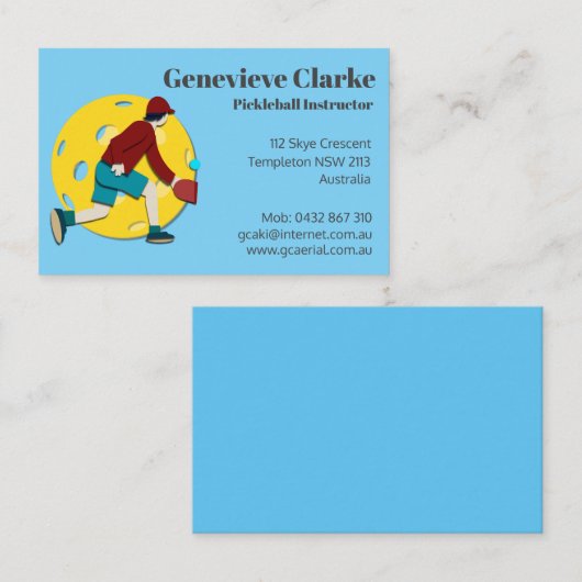 Pickle Ball Visitekaartje (Voorkant / Achterkant)