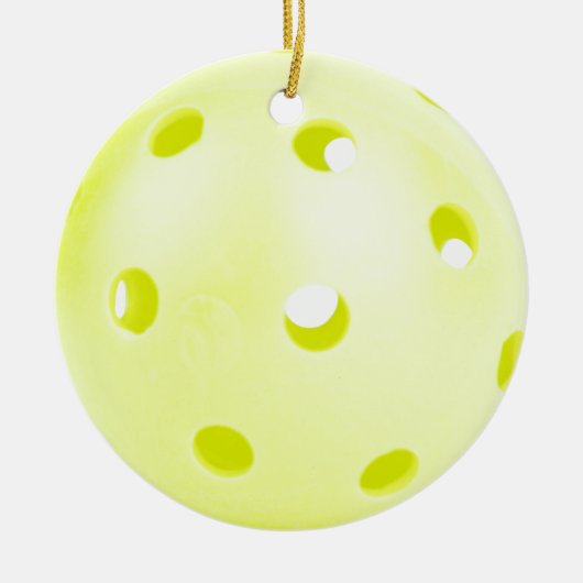 Pickle BAll Yellow Keramisch Ornament (Voorkant)