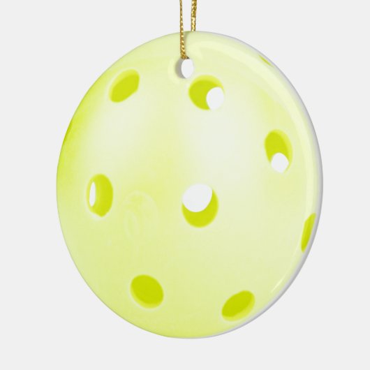 Pickle BAll Yellow Keramisch Ornament (Links)