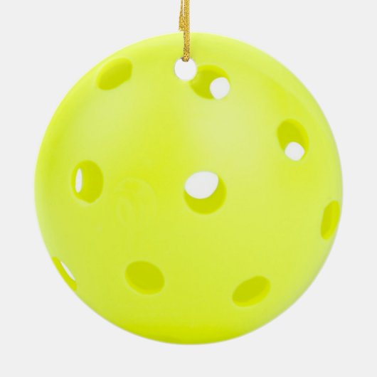 Pickle BAll Yellow Keramisch Ornament (Achterkant)