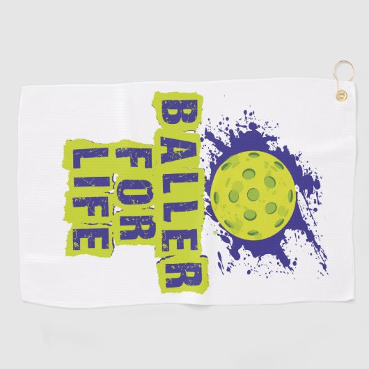 (Pickle) Baller for Life Towel Golfhanddoek (Horizontaal)
