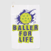 (Pickle) Baller for Life Towel Golfhanddoek (Voorkant)