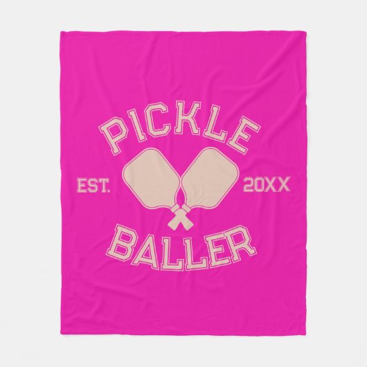 Pickle Baller Pickleball Collegiate Typografie Fleece Deken (Voorkant)
