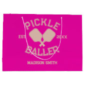 Pickle Baller Pickleball Collegiate Typografie Groot Cadeauzakje (Achterkant)