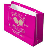 Pickle Baller Pickleball Collegiate Typografie Groot Cadeauzakje (Voorkant Gekanteld)