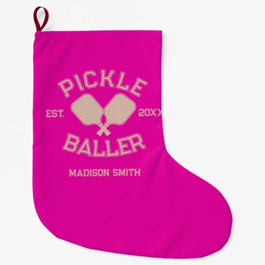 Pickle Baller Pickleball Collegiate Typografie Grote Kerstsok