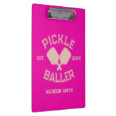 Pickle Baller Pickleball Collegiate Typografie Klembord (Rechts)