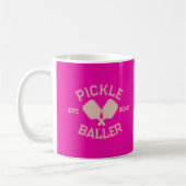 Pickle Baller Pickleball Collegiate Typografie Koffiemok (Links)