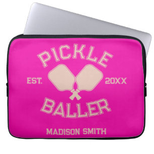 Pickle Baller Pickleball Collegiate Typografie Laptop Sleeve
