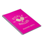 Pickle Baller Pickleball Collegiate Typografie Notitieboek (Rechterzijde)