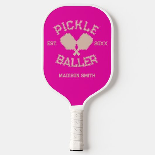 Pickle Baller Pickleball Collegiate Typografie Pickleball Paddle (Achterkant)
