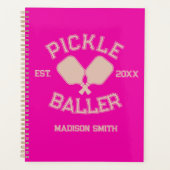 Pickle Baller Pickleball Collegiate Typografie Planner (Voorkant)