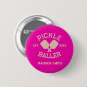 Pickle Baller Pickleball Collegiate Typografie Ronde Button 5,7 Cm (Voorkant /achterkant)