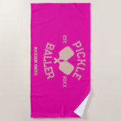 Pickle Baller Pickleball Collegiate Typografie Strandlaken (Voorkant)