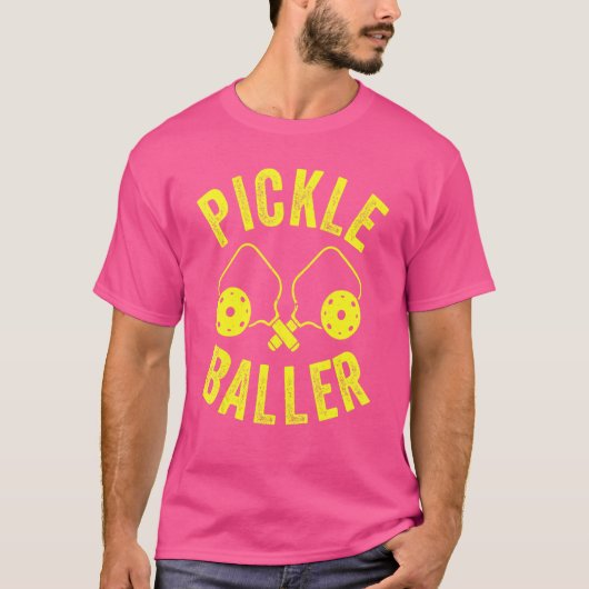 Pickle Baller Rackets Retro  Pickleball T-shirt (Voorkant)