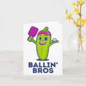 Pickle Ballin' Bros - Geschenken Vrienden, Broers, Kaart (Gele Bloem)