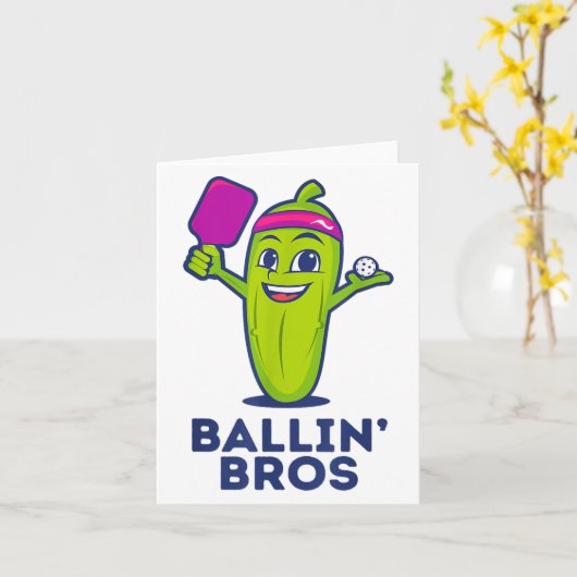 Pickle Ballin' Bros - Geschenken Vrienden, Broers, Kaart (Gele Bloem)