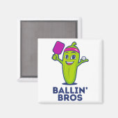 Pickle Ballin' Bros - Geschenken Vrienden, Broers, Magneet (Voorkant / Achterkant)