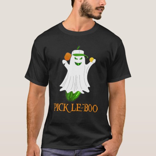 Pickle-Boo Pickle Ghost Funny Halloween Pickleball T-shirt (Voorkant)