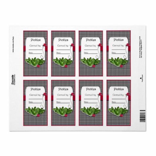 Pickle Canning Jar Labels (Full Sheet)