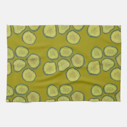 Pickle Chips Green Dill Pickle Chip Kitchen Towel Theedoek (Horizontaal)