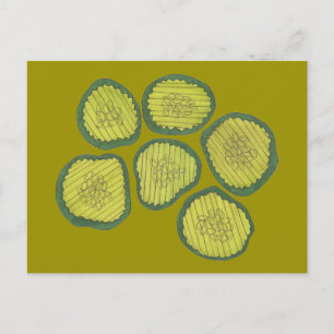 Pickle Chips Green Kosher Dill Pickle Chip Design Briefkaart