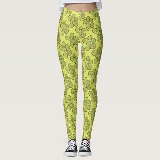 Pickle Chips Green Kosher Dill Pickle Chip Print Leggings (Voorkant)