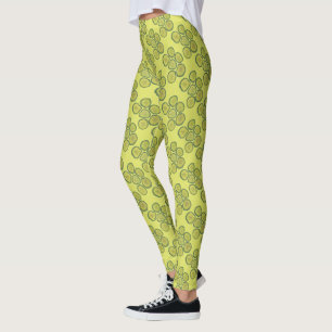 Pickle Chips Green Kosher Dill Pickle Chip Print Leggings