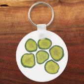 Pickle Chips Green Kosher Dill Sweet Pickle Foodie Sleutelhanger (Voorkant)