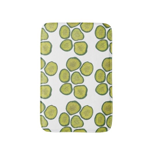 Pickle Chips Sweet Pickles Food Kosher Dill Design Badmat (Voorkant Verticaal)