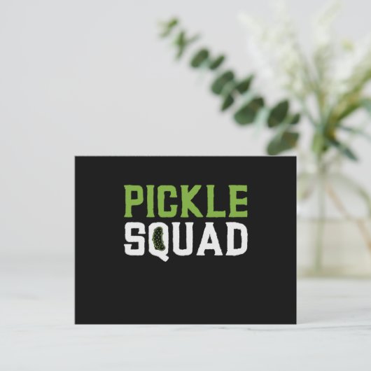 Pickle Cucumber Vegan Squad Green Grocer World Briefkaart (Staand voorkant)
